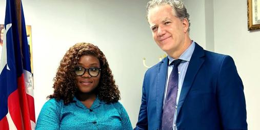 The Minister of Youth and Sports, Hon. Atty.  Cornelia W. Kruah, on yesterday held a strategic meeting with UNICEF Country Representative, Andrew Brooks, aimed at revitalizing the A4AD Project and strengthening ongoing interventions that support adolescen