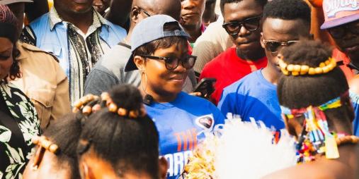 Minister Kruah  Receives  Rousing  And Traditional Welcome IN Nimba County